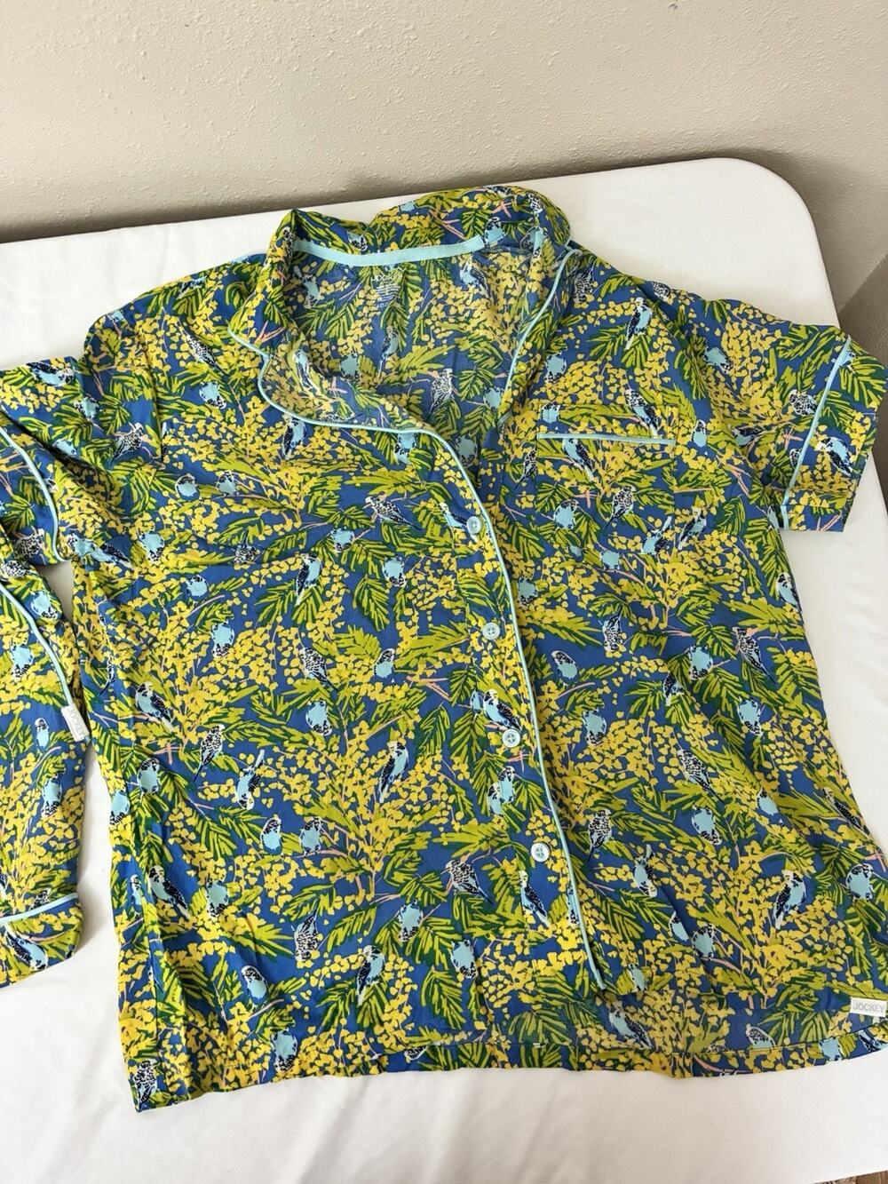 Jockey Pajama Short Set Parakeet Yellow Green Size L
